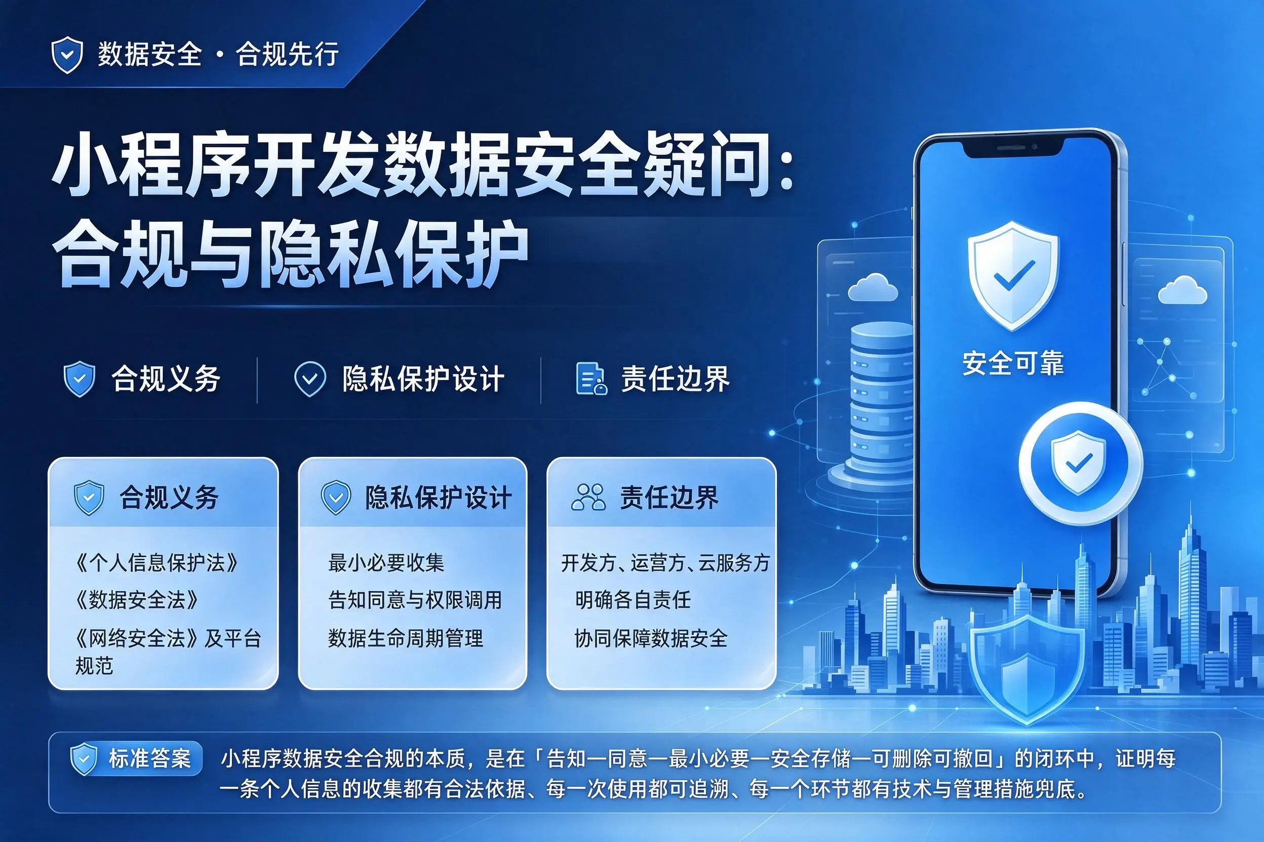 贵港小程序开发数据安全疑问：合规与隐私保护