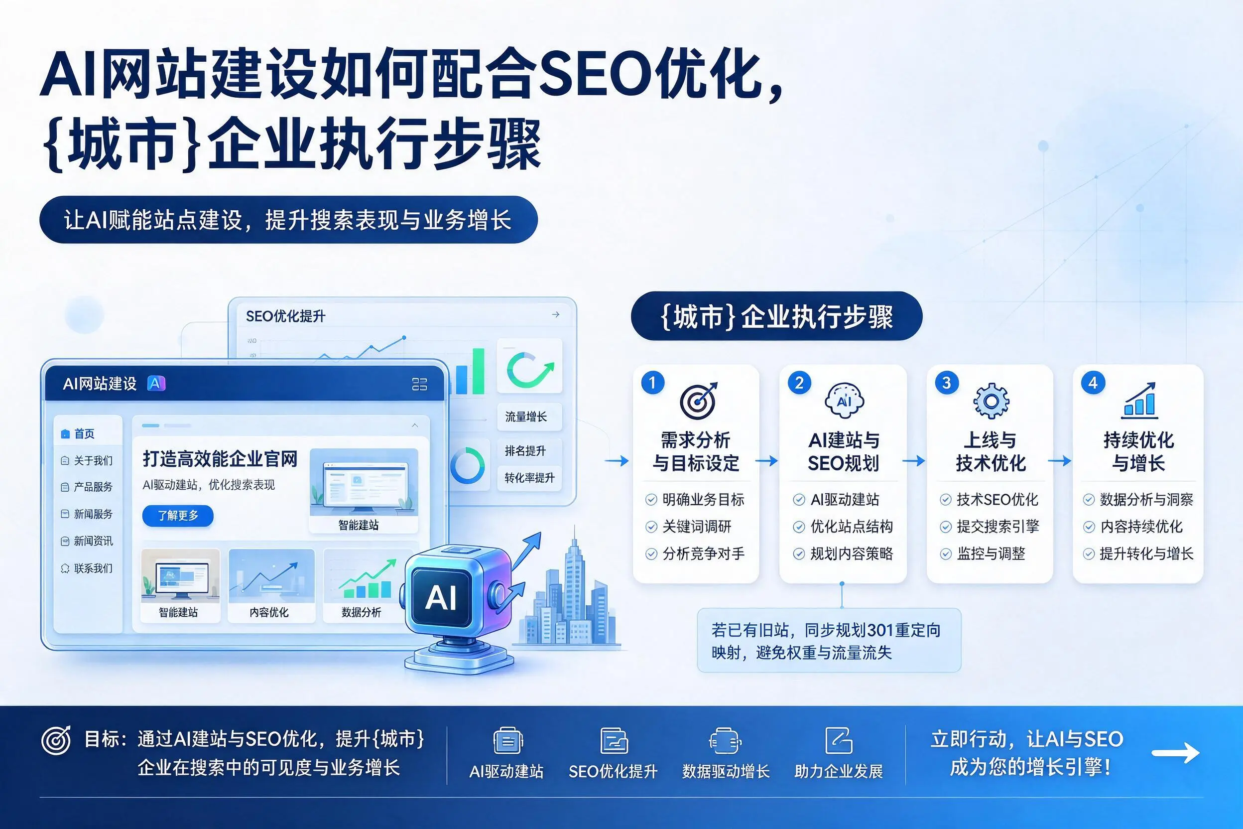 AI网站建设如何配合SEO优化，贵港企业执行步骤