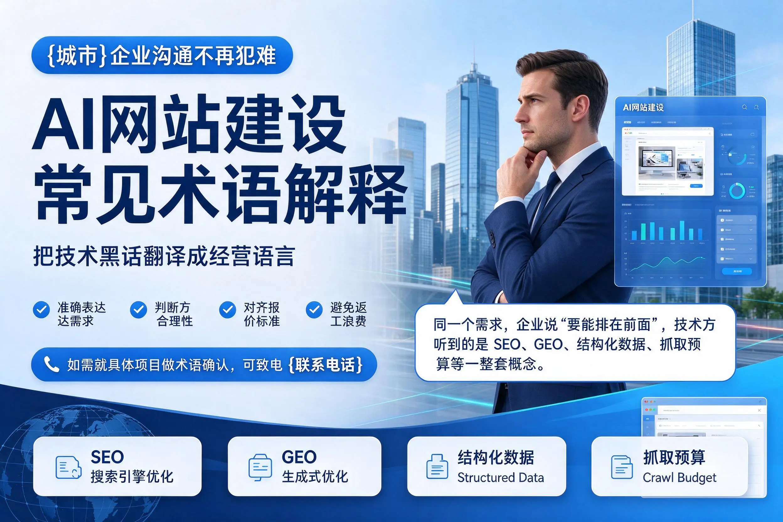 AI网站建设常见术语解释，贵港企业沟通不再犯难