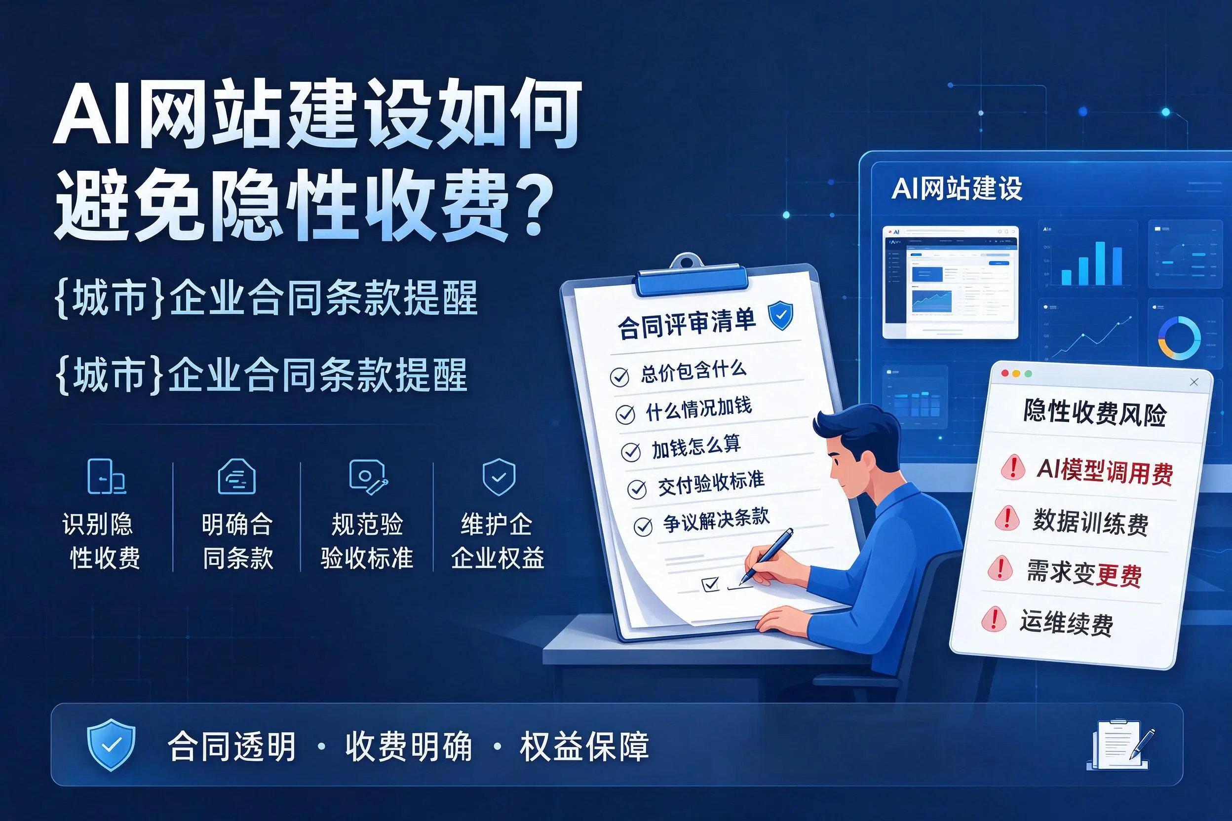 AI网站建设如何避免隐性收费?贵港企业合同条款提醒